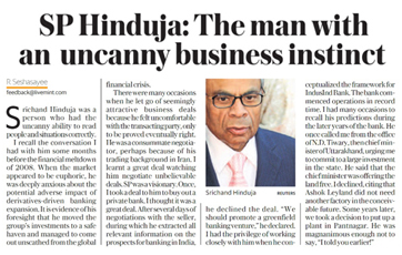 Tribute: SP Hinduja: The man with an uncanny business instinct